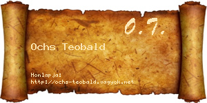 Ochs Teobald névjegykártya